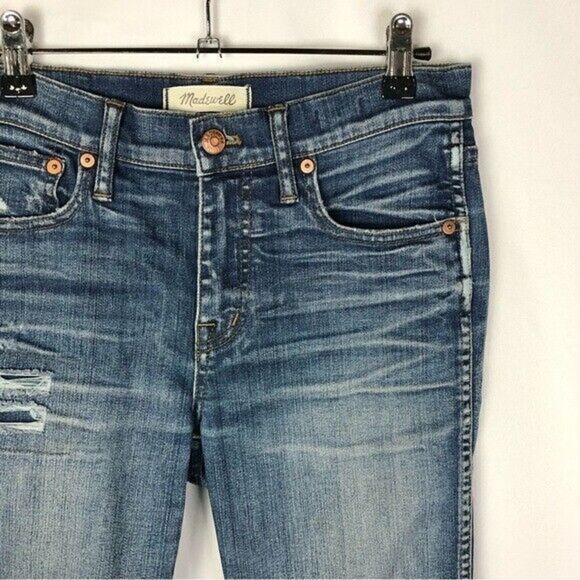 Madewell 9" High Riser Skinny Skinny Distressed Jeans 26 - Picture 3 of 3